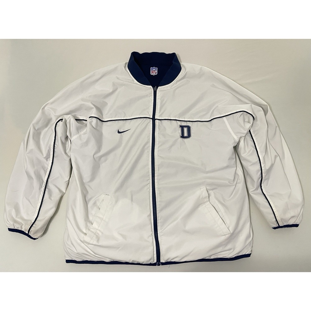 Vtg Nike‎ Dallas Cowboys Reversible Fleece Bomber Jacket XL